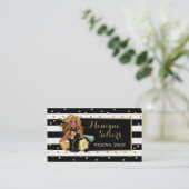 白黒/金ゴールドに精通したShopper名刺 名刺 (スタンド正面)