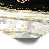 白黒&金ゴールドゲードアゲストブックサイン ポスター (角)