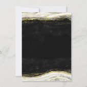 白黒&金ゴールドゲードアゲートマーブル結婚ズ 招待状 (裏面)