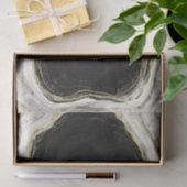 白黒&金ゴールドゲードアゲートマーブル結婚ズ 薄葉紙 (ギフト)