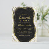 白黒&金ゴールドゲードアゲートリハーサルディナー 招待状 (スタンド正面)