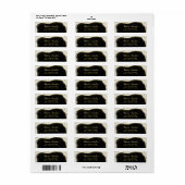 白黒&金ゴールドゲ結婚ード差出人住所 ラベル (フルシート)