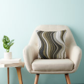 白黒&金ゴールドシックスワーモダン ルAbstractTh クッション (椅子)