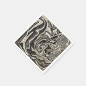 白黒&金ゴールドシックスワール結婚ズ スタンダードカクテルナプキン (角)