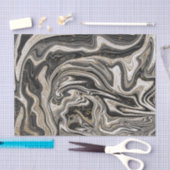 白黒&金ゴールドシックスワール結婚ズ 薄葉紙 (クラフト)