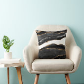 白黒&金ゴールドシックモダン抽象芸術Th クッション (椅子)