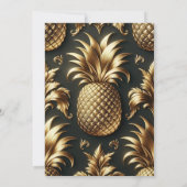白黒&金ゴールドトロピカルパイナップルスウィート16 招待状 (裏面)