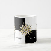 白黒&金ゴールドマンダラボスレディデザイン コーヒーマグカップ (中央)