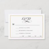 白黒(金ゴールド付き結婚) 出欠カード (裏面)