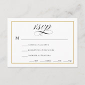 白黒(金ゴールド付き結婚) 出欠カード (裏面)