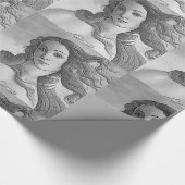 白黒-金星の女神のBirh ラッピングペーパー (角)