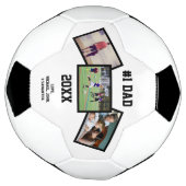 白黒#1パパ3 Photo Father's Day サッカーボール (回転)