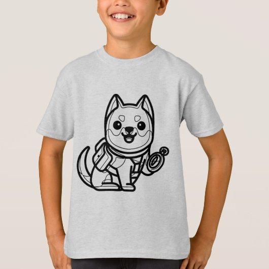 白黒#18 - Adventure Dog Tシャツ (正面)