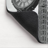 白黒#2のFlatironの建物そして時計 マウスパッド (コーナー)