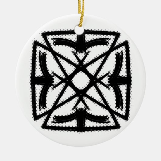 白黒#2「火の鳥」 セラミックオーナメント (正面)