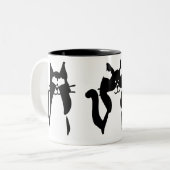 白黒 | 3つの猫ちゃん ツートーンマグカップ (正面左)