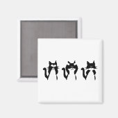 白黒 | 3つの猫ちゃん マグネット (正面/裏面)