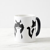白黒 | 3つの猫ちゃん モーフィングマグカップ (正面右)