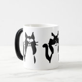 白黒 | 3つの猫ちゃん モーフィングマグカップ (正面左)