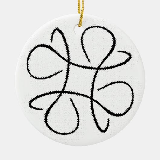 白黒#4ハッシュタファンシーグ セラミックオーナメント (正面)