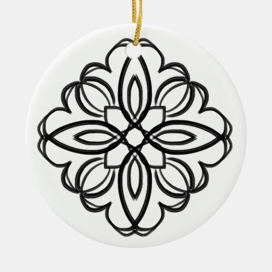 白黒#6ダイヤモンド セラミックオーナメント (正面)