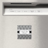 "白黒"damask日付マグネットを保存 マグネット (インサイチュ (食洗機))