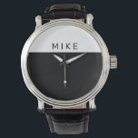 白黒、DIY名 腕時計<br><div class="desc">DIY名シンプル付きスタイル白黒のウォッチ顔。</div>