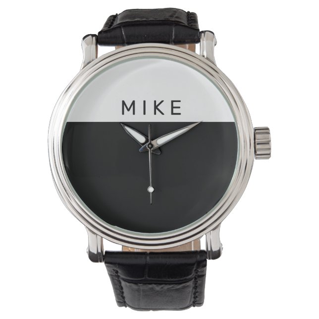 白黒、DIY名 腕時計 (正面)