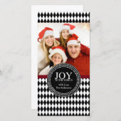 白黒「JOY TO THE WORLD」ホリデーフォトカード シーズンカード (正面/裏面)