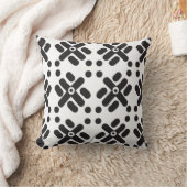 白黒"Teku"のプリントの装飾用クッション クッション (ブランケット)