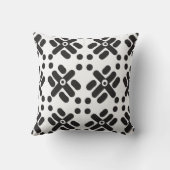 白黒"Teku"のプリントの装飾用クッション クッション (裏面)