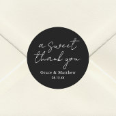 白黒A甘い感謝結婚式の引き出物 ラウンドシール
