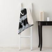 白黒ArtDecoグラフィックモノグラム シェルパブランケット (インサイチュ)