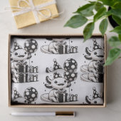 白黒Axolotls誕生日 薄葉紙 (ギフト)