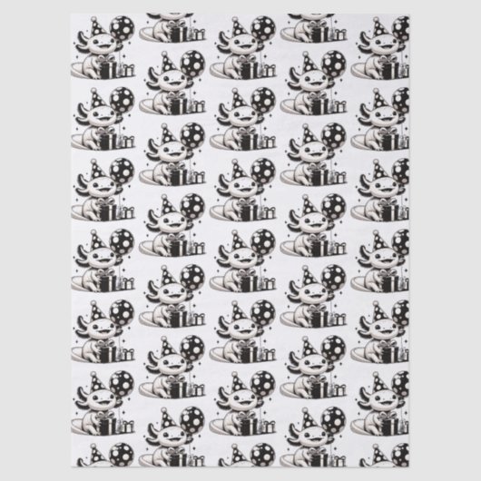 白黒Axolotls誕生日 薄葉紙 (正面)