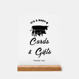 白黒BabyQベビーシャワーカード&ギフトサイン アクリルサイン