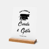 白黒BabyQベビーシャワーカード&ギフトサイン アクリルサイン (傾斜)