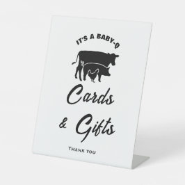 白黒BabyQベビーシャワーカード&ギフトサイン 台座サイン