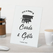 白黒BabyQベビーシャワーカード&ギフトサイン 台座サイン (インサイチュ)