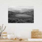 白黒Ballybunion linksゴルフコース ポスター (キッチン)