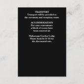 白黒bohoエレガントな結婚式詳細 エンクロージャーカード (裏面)