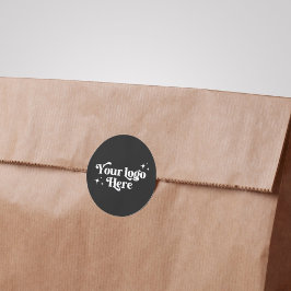 白黒Bohoスモールビジネスロゴ ラウンドシール