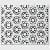 白黒Brocadeパターン ラッピングペーパー (フラット)