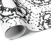 白黒Brocadeパターン ラッピングペーパー (ロールコーナー)