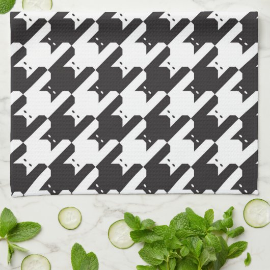 白黒CatsTooth キッチンタオル (折り畳み)