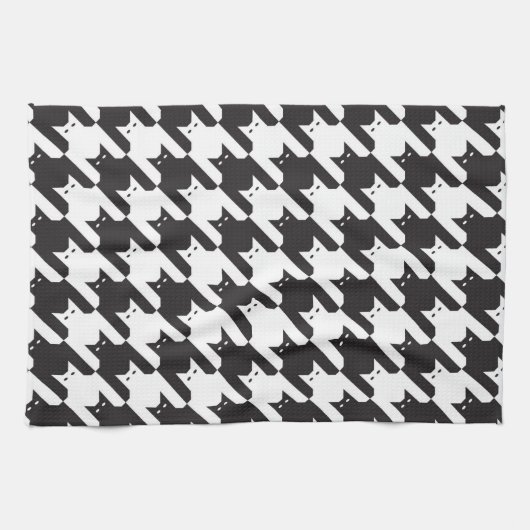 白黒CatsTooth キッチンタオル (横)