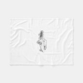 白黒Chevy Chevelle筋肉車のスケッチ フリースブランケット (正面(横))