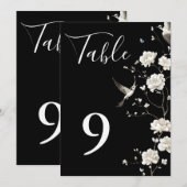 白黒Chinoiserieフローラテーブル番号 招待状 (正面/裏面)