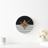 白黒Colorblock及びブラウンのダイヤモンド ラウンド壁時計 (ホーム)