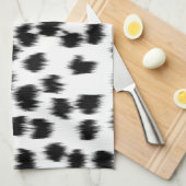 白黒Dalmatianプリントパターン キッチンタオル (四つ折り)